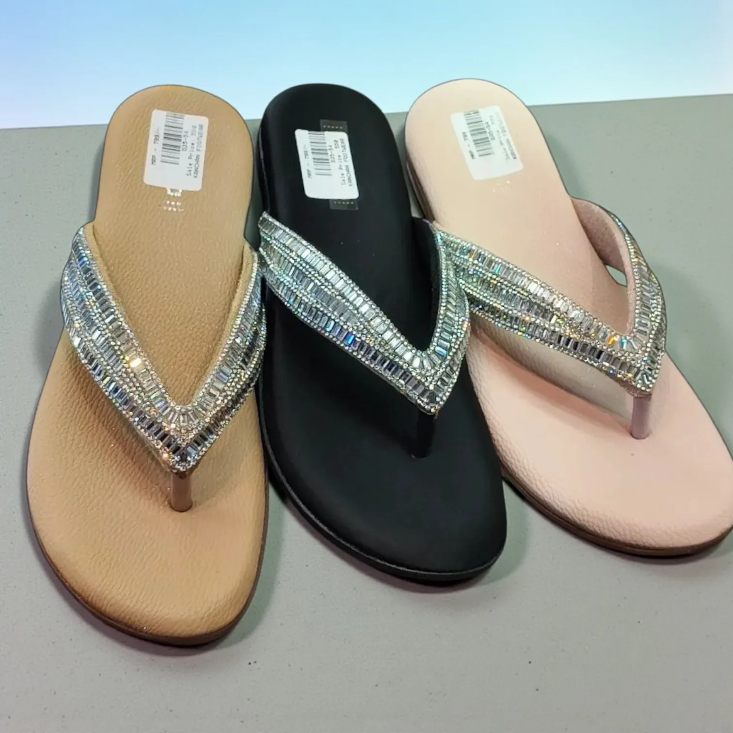 ✨ Glimmer & Glide Crystal Flip-Flops ✨ ART - D35-54