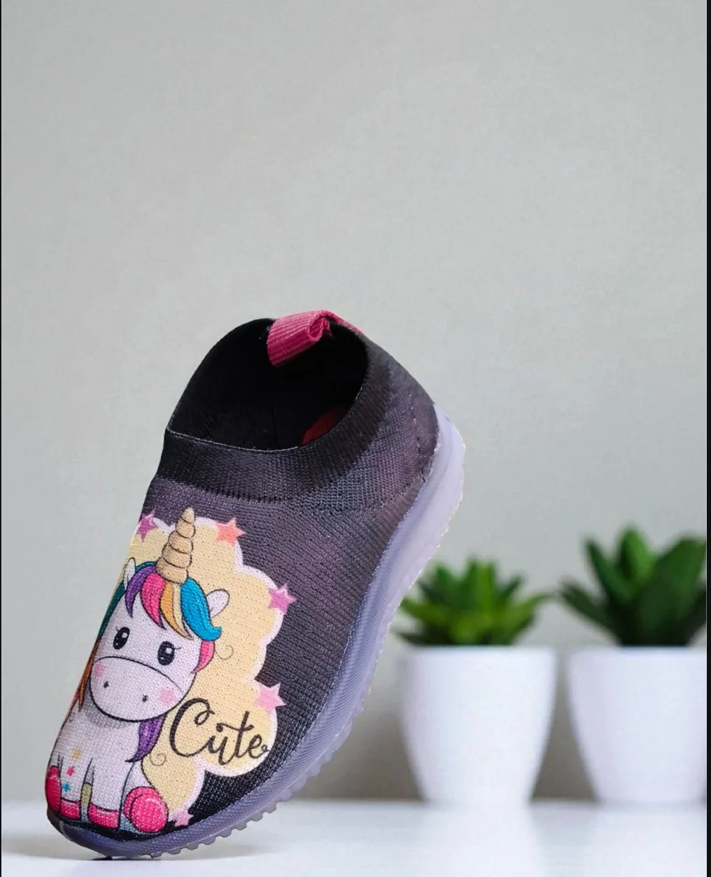 Magical Unicorn Kids Slip-On Shoes art - teddy 2 - Image 3