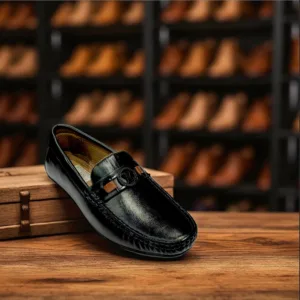 Kids Black Formal Loafers ART - D26-49
