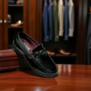 Kids Premium Black Loafers ART - h19-02