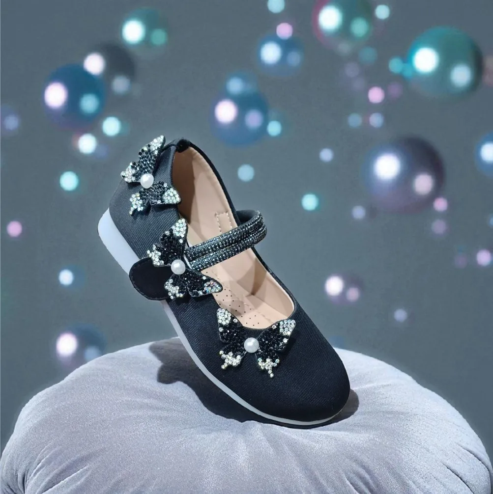 Midnight Pearl Kids Mary Janes β Butterfly Spark Edition π¦β¨ ART - D34-24-23