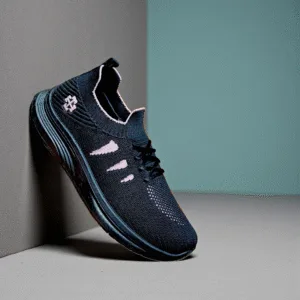 Lancer Ladies’ Black and Pink Knit Sneakers ART oppo 2