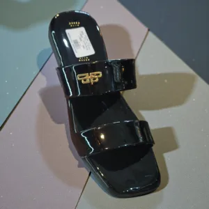 Elegance in Gloss: Dual-Strap Patent Slides ART - D43-27