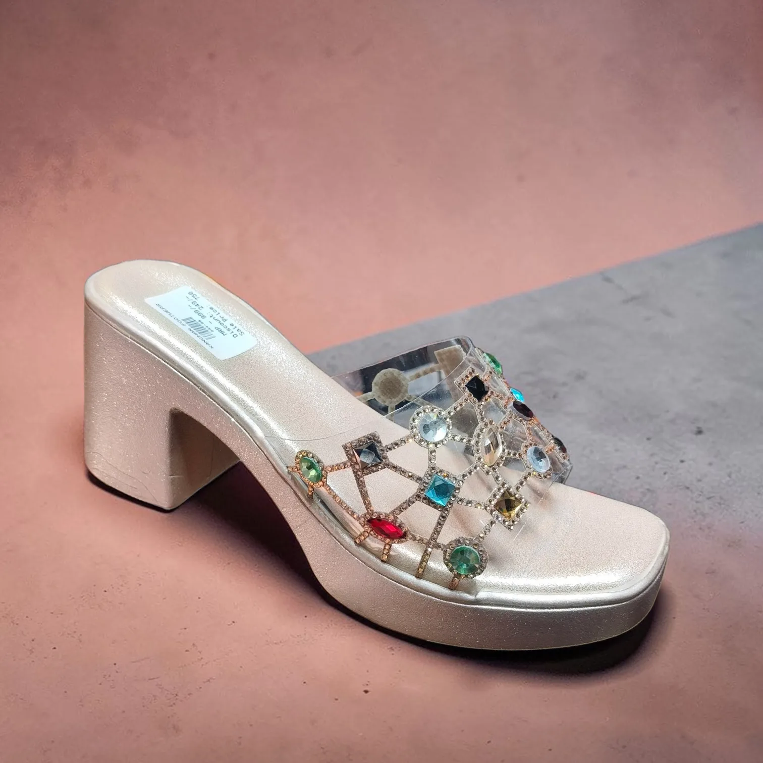 Celestial Gemstone Clear-Strap Platform Heels ✨ ART - D44-06 - Image 2